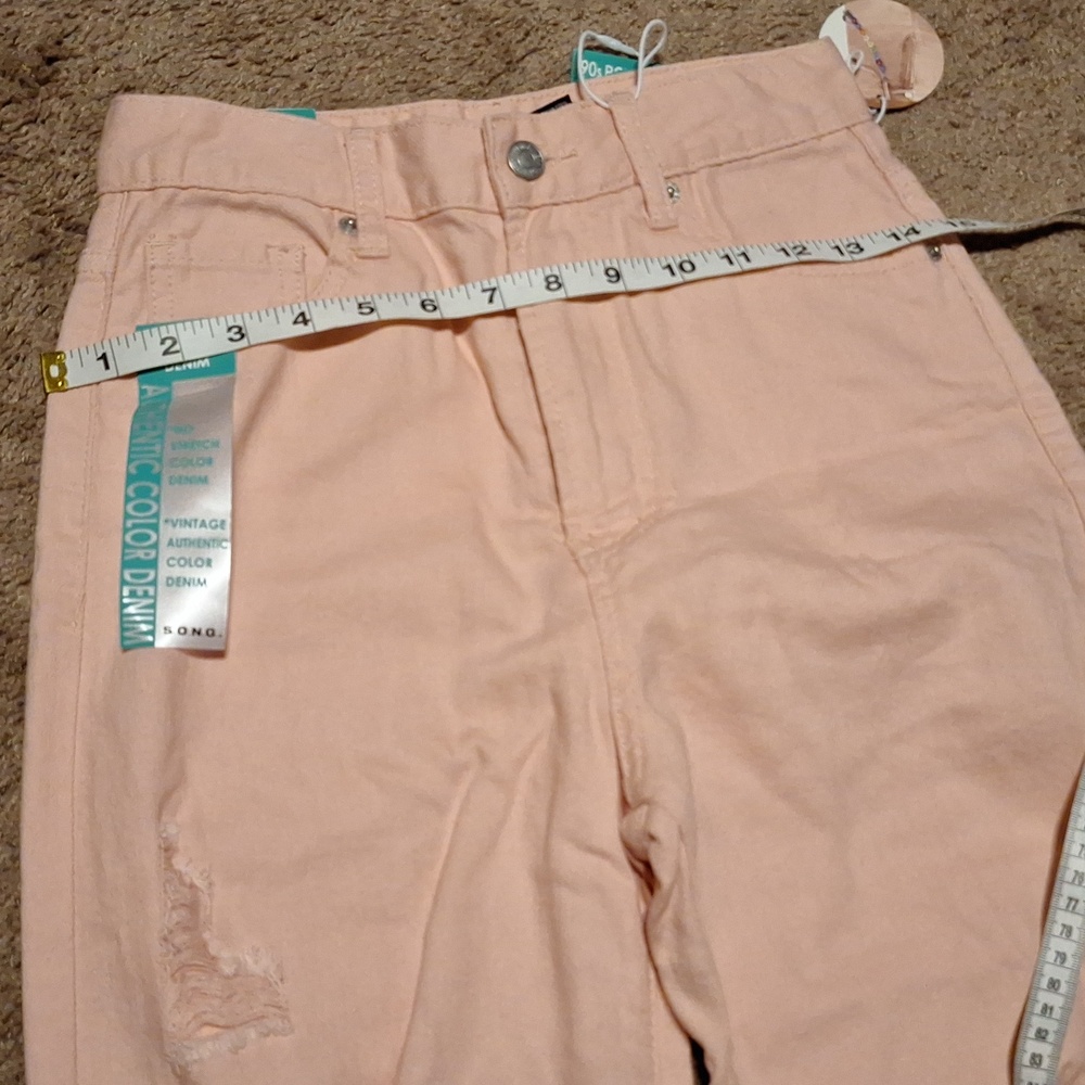 NWT/Juniors light pink juniors distressed jeans size 1/25 90s boyfriend … - Picture 11 of 12